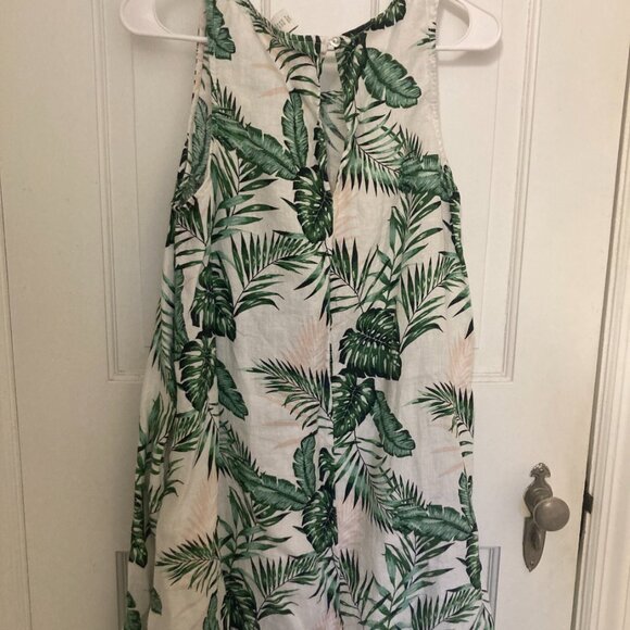 Summer Linen Palm A-Line Mini Dress - Picture 3 of 4